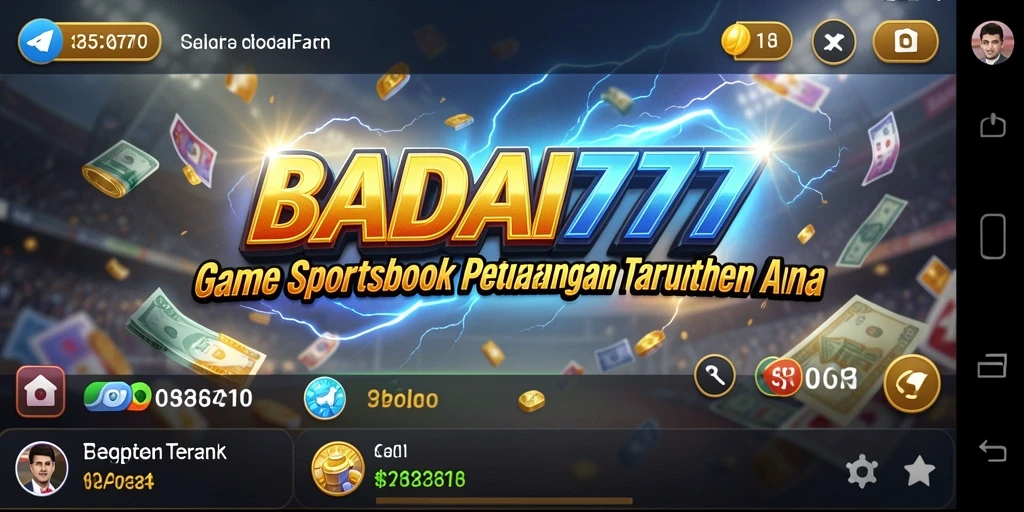Screenshot utama BADAI777 menampilkan suasana taruhan olahraga yang seru.