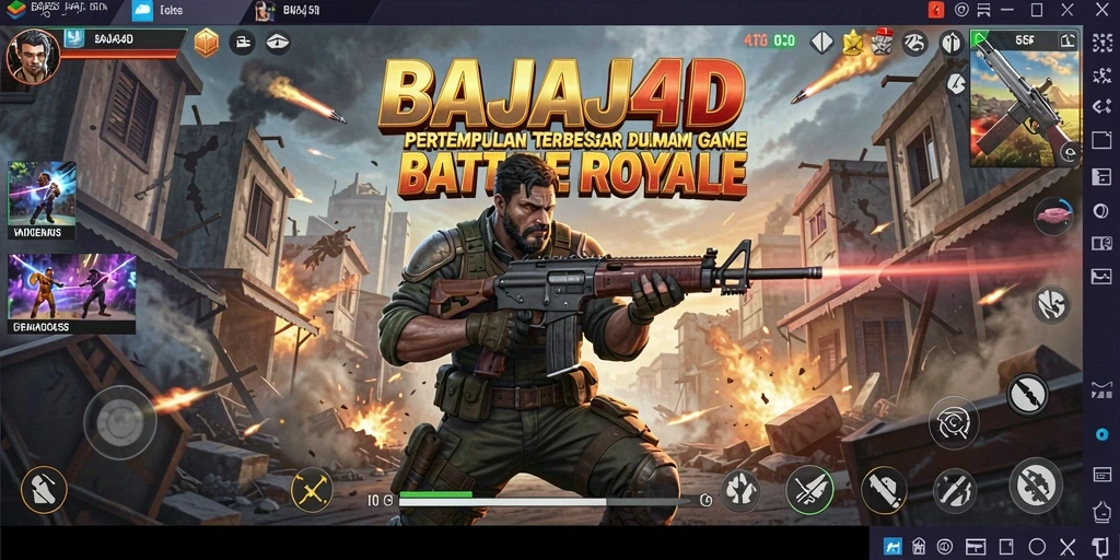 Tangkapan layar aksi seru dalam pertempuran Battle Royale di BAJAJ4D.