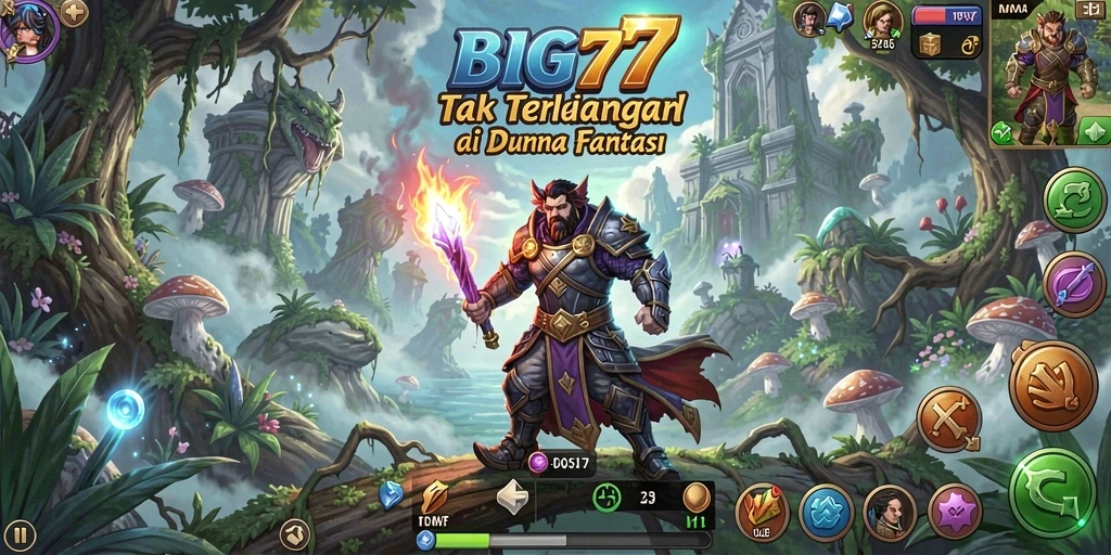 Tampilan gameplay yang seru dengan petualangan menantang di BIG77.