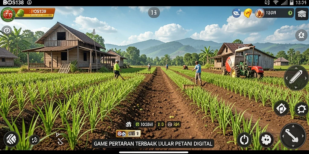 Screenshot utama BOS138 menampilkan momen seru berkebun.