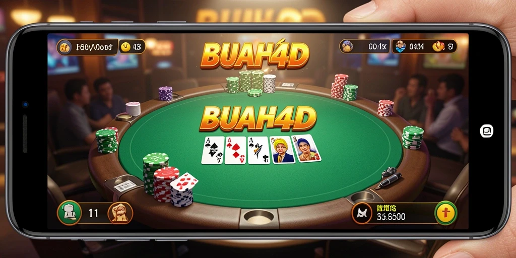Screenshot gameplay BUAH4D yang menarik di tengah permainan Poker.