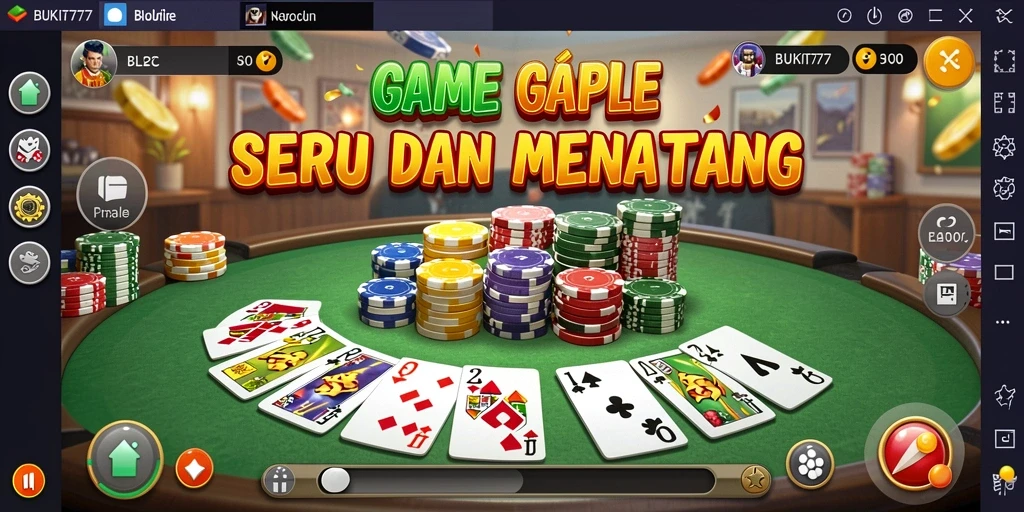Tampilan gameplay Gaple yang seru dan menarik di BUKIT777.