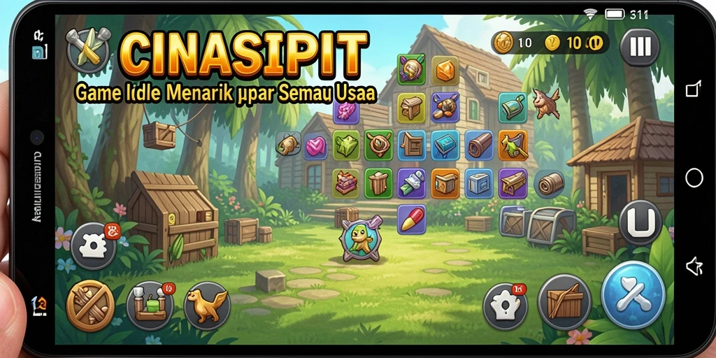 Tampilan gameplay CINASIPIT yang mengasyikkan dalam mode Idle.