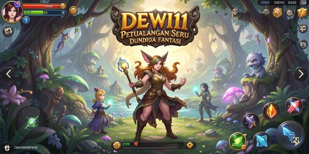 Screenshot gameplay DEWI11 menampilkan karakter beraksi di dunia fantasi.