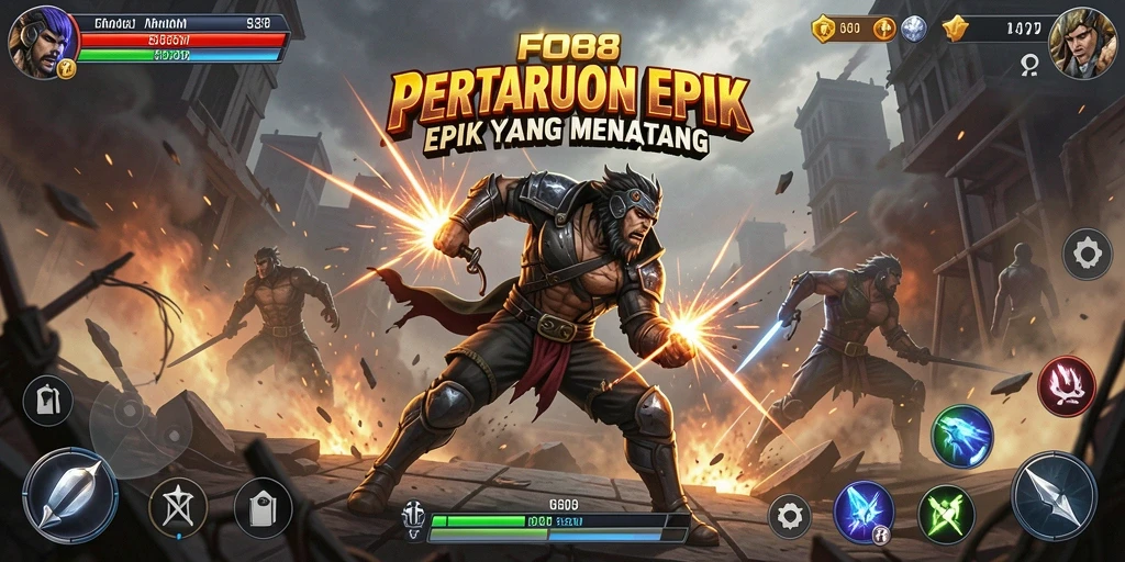 Tampilan gameplay FO8 yang mengesankan dalam pertarungan Fighting.