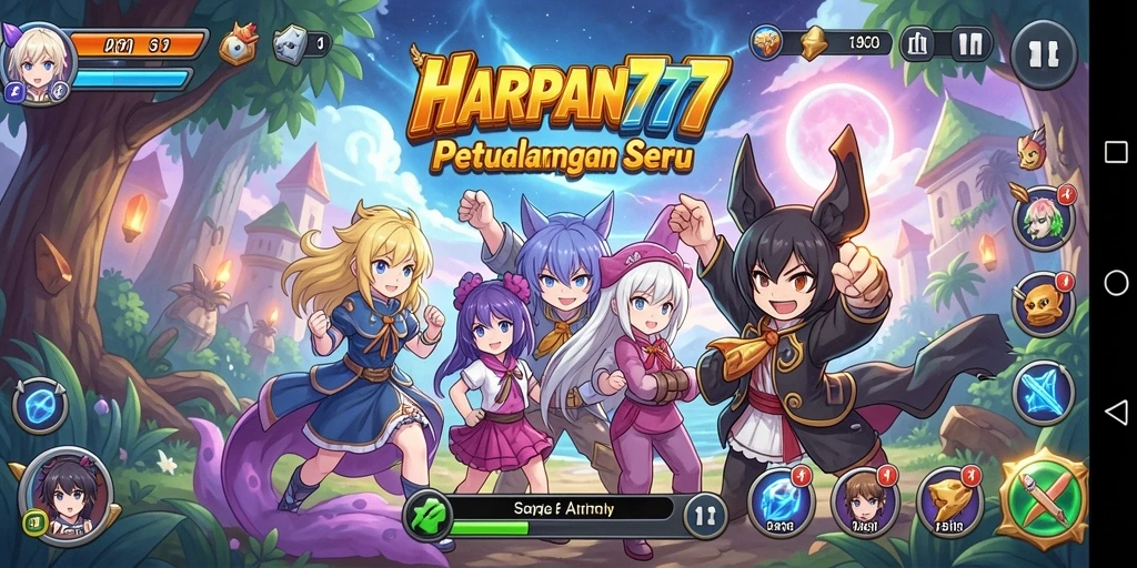 Tampilan gameplay menarik dari HARAPAN777 dalam dunia anime.