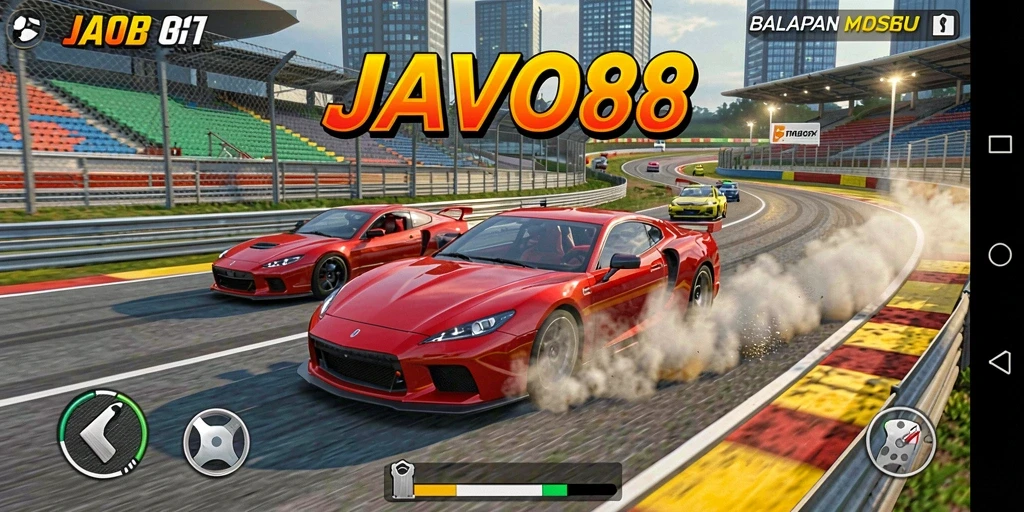 Tampilan menegangkan dari balapan mobil di JAVO88.