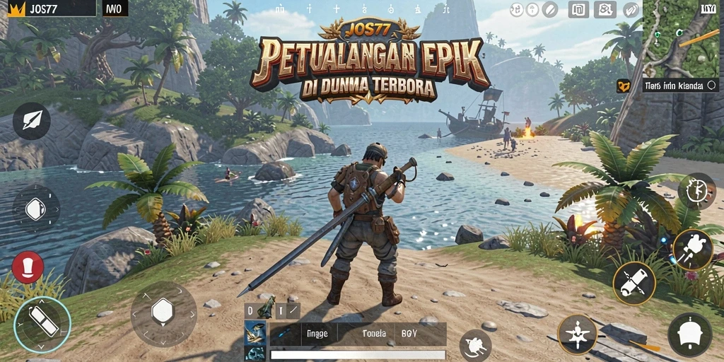 Tangkapan layar utama JOS77 menampilkan gameplay mendebarkan dalam petualangan.