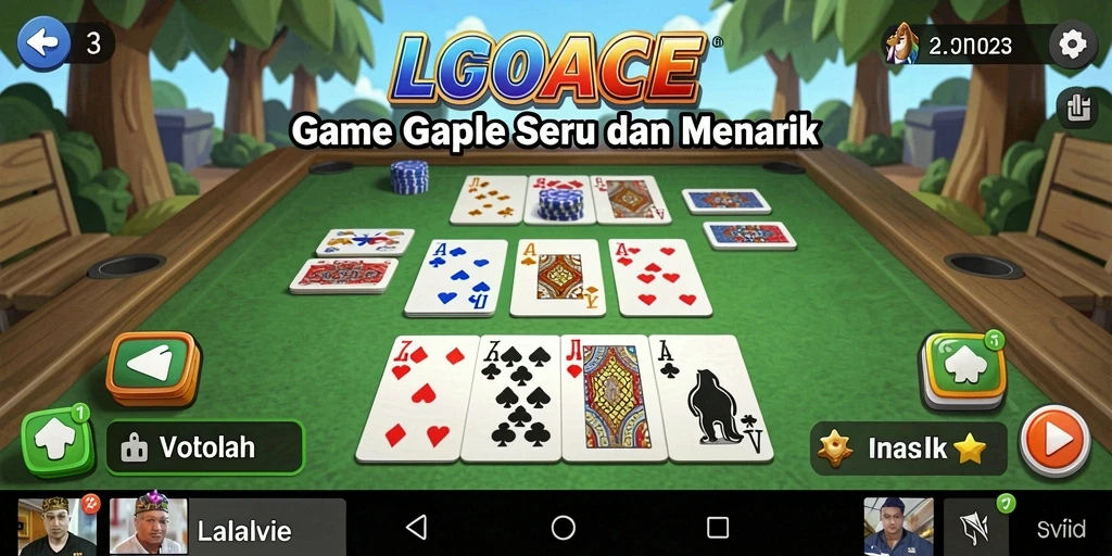 Tampilan gameplay seru LGOACE dalam permainan Gaple.