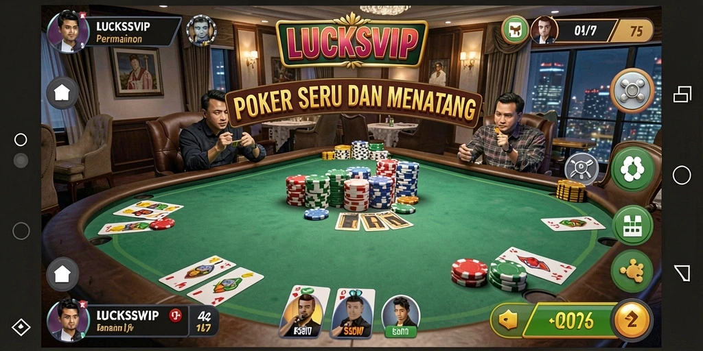 Screenshot gameplay LUCKSVIP yang menampilkan suasana permainan Poker.