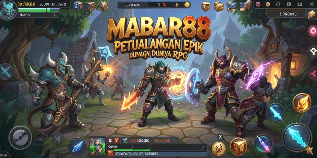 Screenshot MABAR88 menampilkan aksi pertempuran seru dalam dunia RPG.