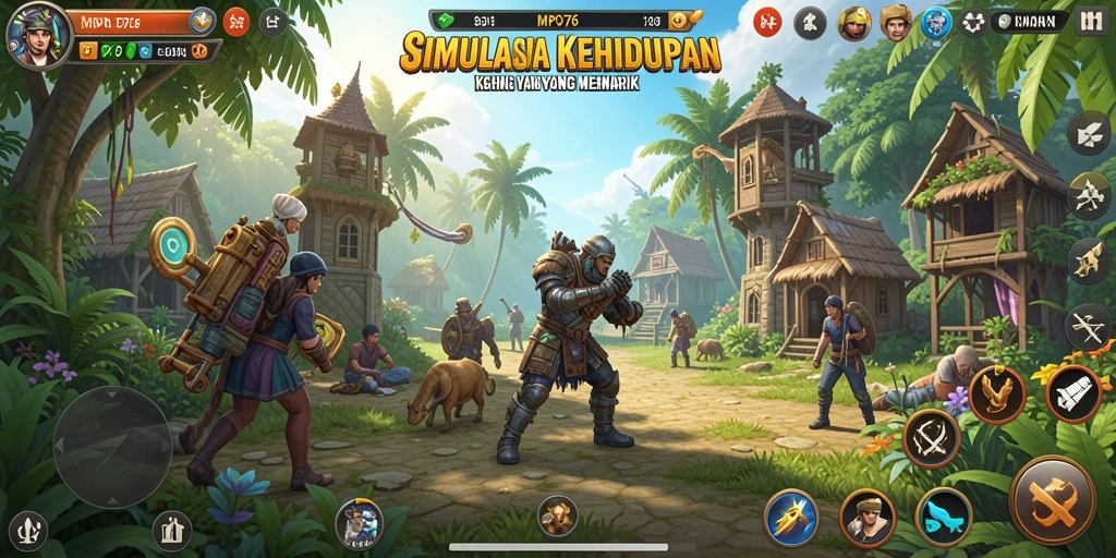 Tampilan gameplay MPO76 yang mengasyikkan dalam simulasi kehidupan.