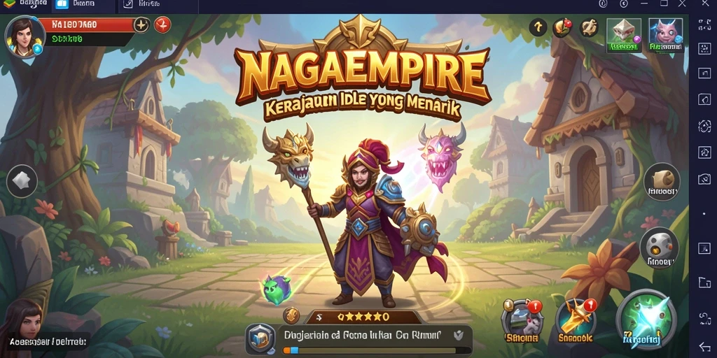 Tampilan gameplay <strong>NAGAEMPIRE</strong> dengan kerajaan yang sedang berkembang.