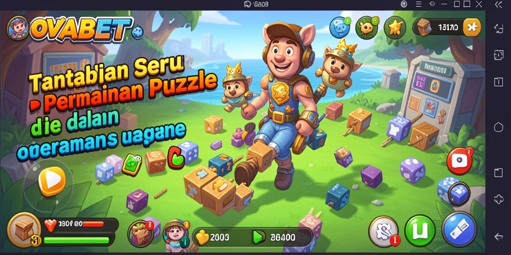 Screenshot gameplay OVABET menampilkan tantangan puzzle yang menarik.