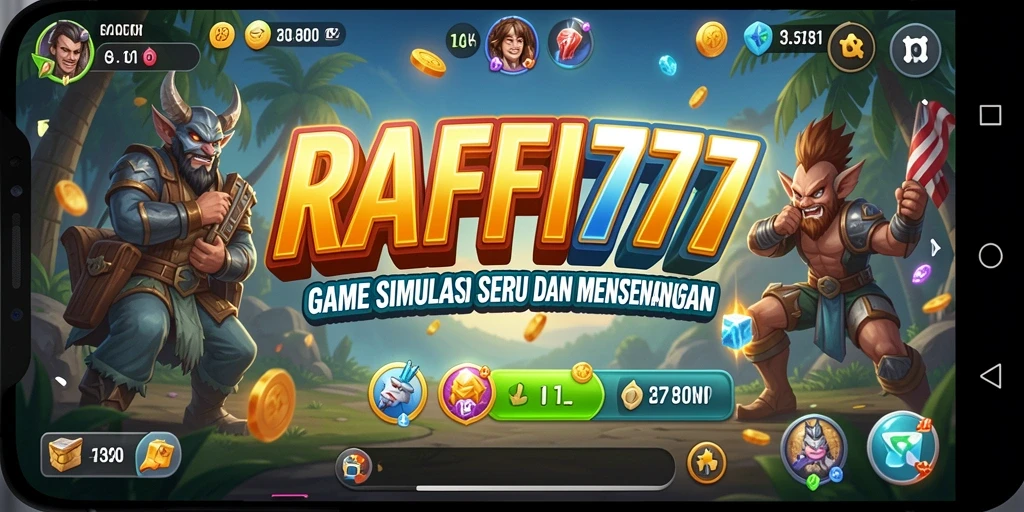 Screenshot menunjukkan gameplay menarik dan interaksi pengguna dalam RAFFI777.