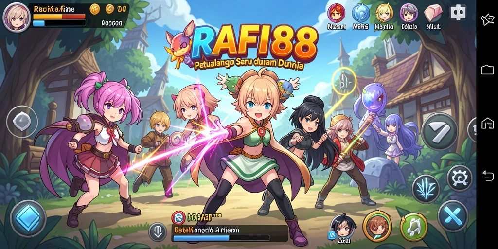 Tampilan gameplay menarik dalam dunia Anime yang penuh warna.