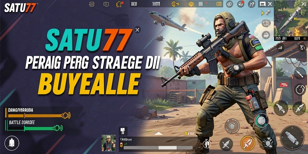 Tangkapan layar SATU77 memperlihatkan aksi menegangkan di arena Battle Royale.