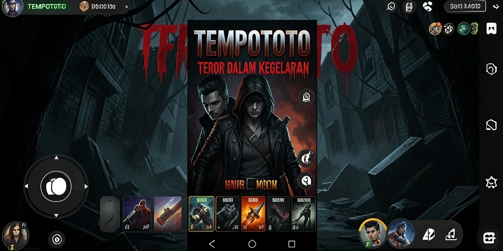 Tampilan gameplay TEMPOTOTO yang menyeramkan dan menegangkan.