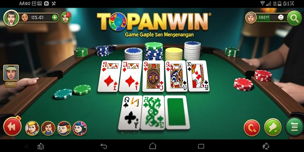 Tampilan gameplay Gaple yang seru dan interaktif di TOPANWIN.