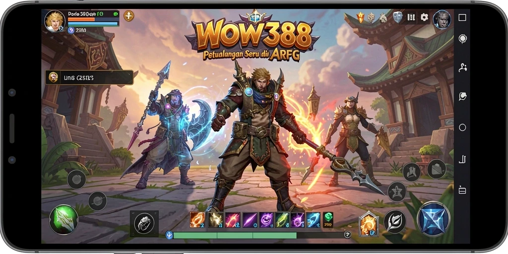 Tampilan gameplay seru dalam dunia ARPG WOW388.